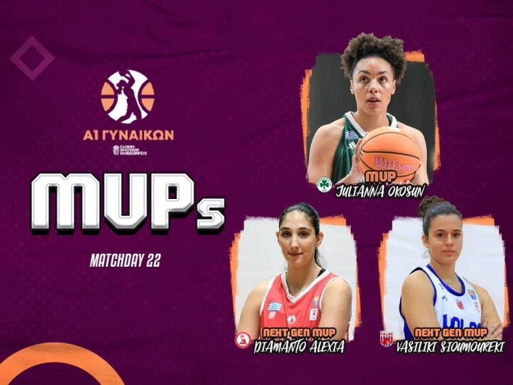 MVP της 22ης αγωνιστικής η Οκοσούν, MVP Next Gen Αλεξιά και Σιουμουρέκη