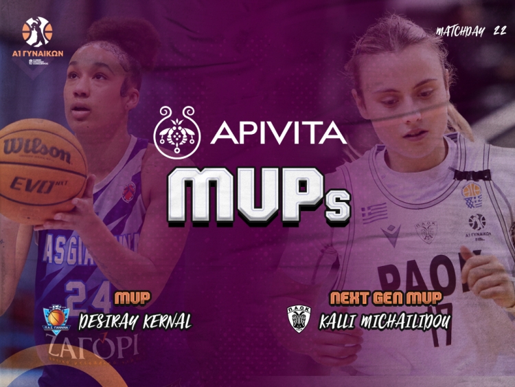 MVP της 22ης αγωνιστικής Κέρναλ και Μιχαηλίδου Κ.